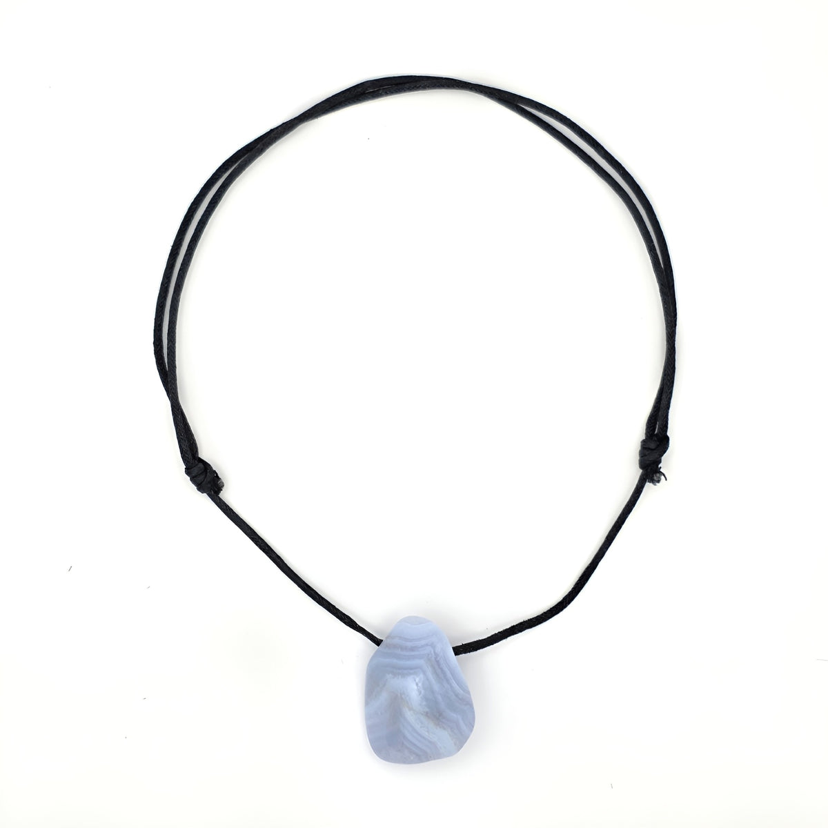 blauer Chalcedon Energie Anhänger Halschakra
