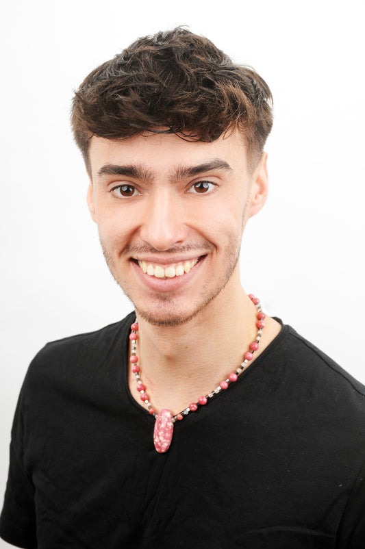 Thulit Energie Kette mit Stein Thulit Herzchakra