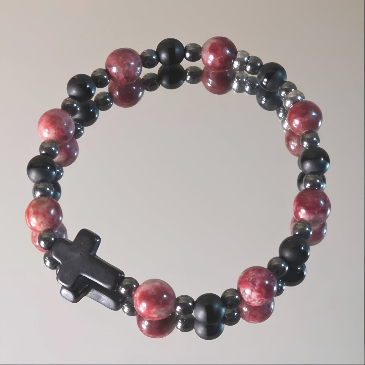 Norwegischer Thulit Energie Armband Nicole Herzchakra