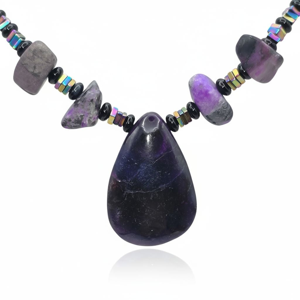Sugilith Energie Kette mit Stein Sugilith Kronenchakra