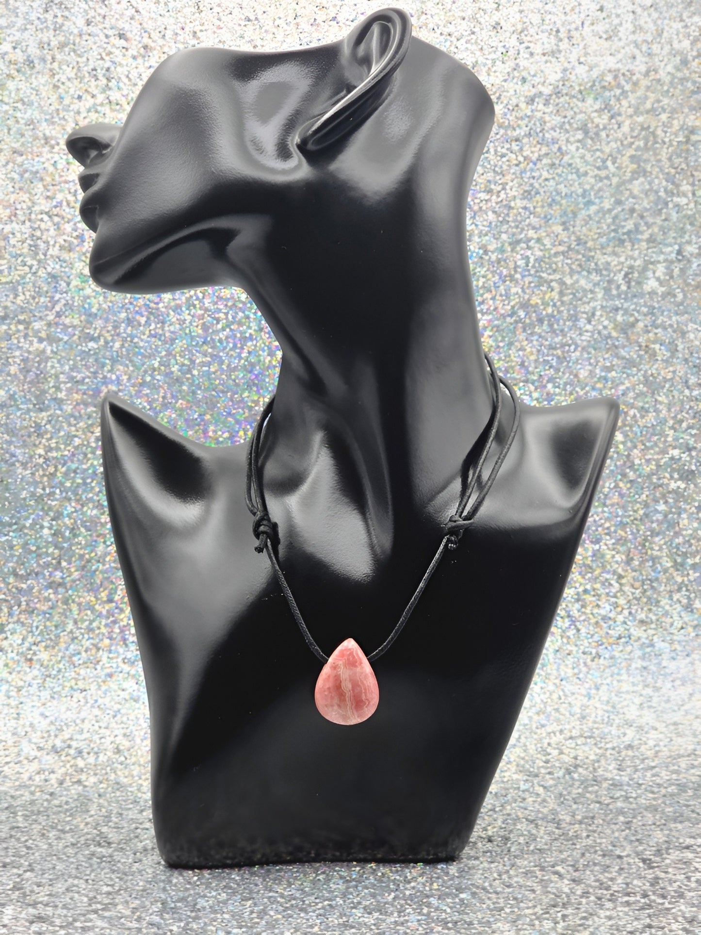 Rhodochrosit Energie Anhänger Tropfen groß Herzchakra