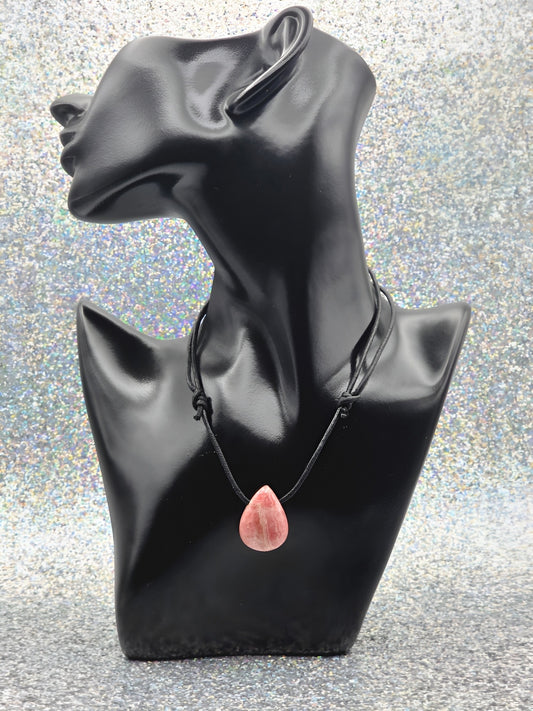 Rhodochrosit Energie Anhänger Tropfen groß Herzchakra