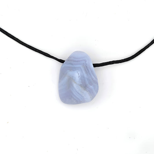 blauer Chalcedon Energie Anhänger Halschakra