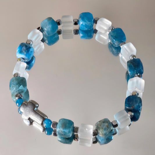 Apatit Energie Armband Blue Sea Halschakra