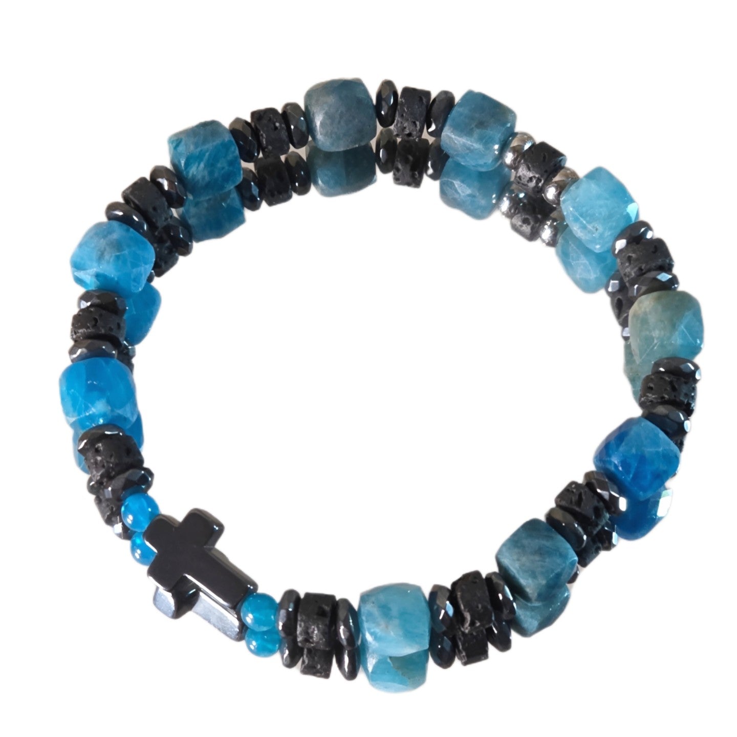 Apatit Energie Armband Blue Wonder Halschakra