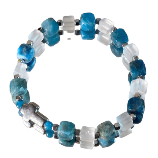 Apatit Energie Armband Blue Sea Halschakra