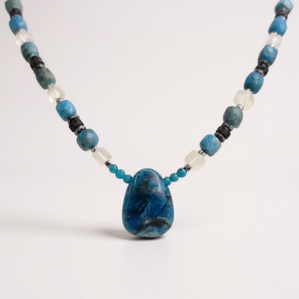 Apatit Energie Kette mit Stein Apatit Halschakra