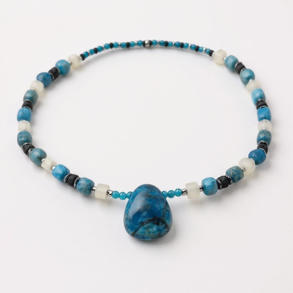 Apatit Energie Kette mit Stein Apatit Halschakra