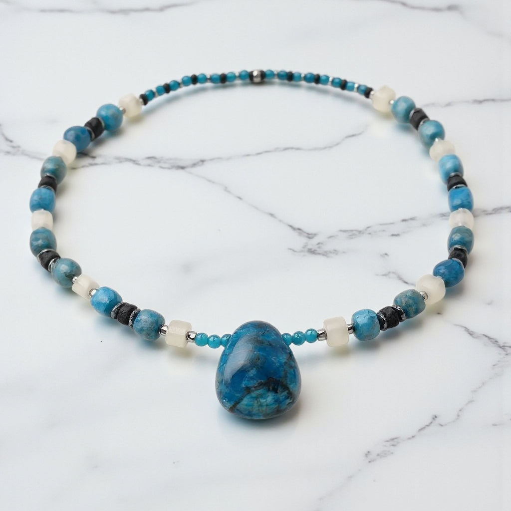 Apatit Energie Kette mit Stein Apatit Halschakra