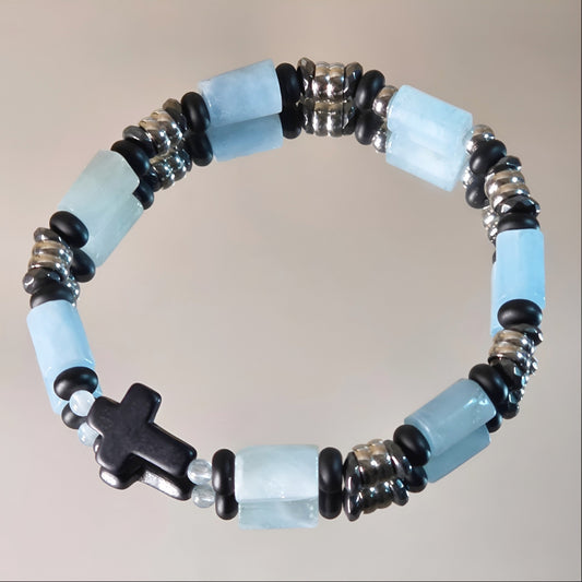 Aquamarin Energie Armband Voraussicht Halschakra