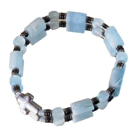 Aquamarin Energie Armband Weitblick Halschakra