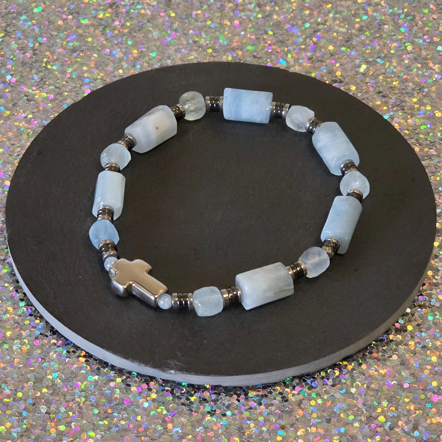 Aquamarin Energie Armband Weitblick Halschakra