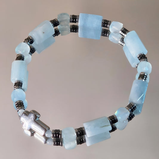 Aquamarin Energie Armband Weitblick Halschakra