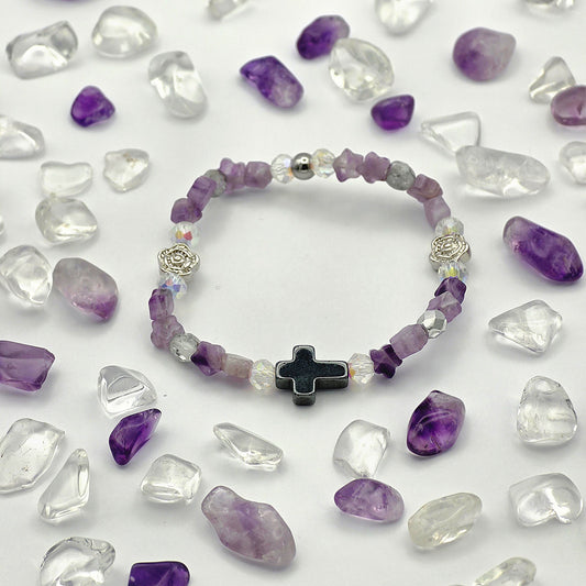 Kids Amethyst Energie Armband Lea Stirnchakra