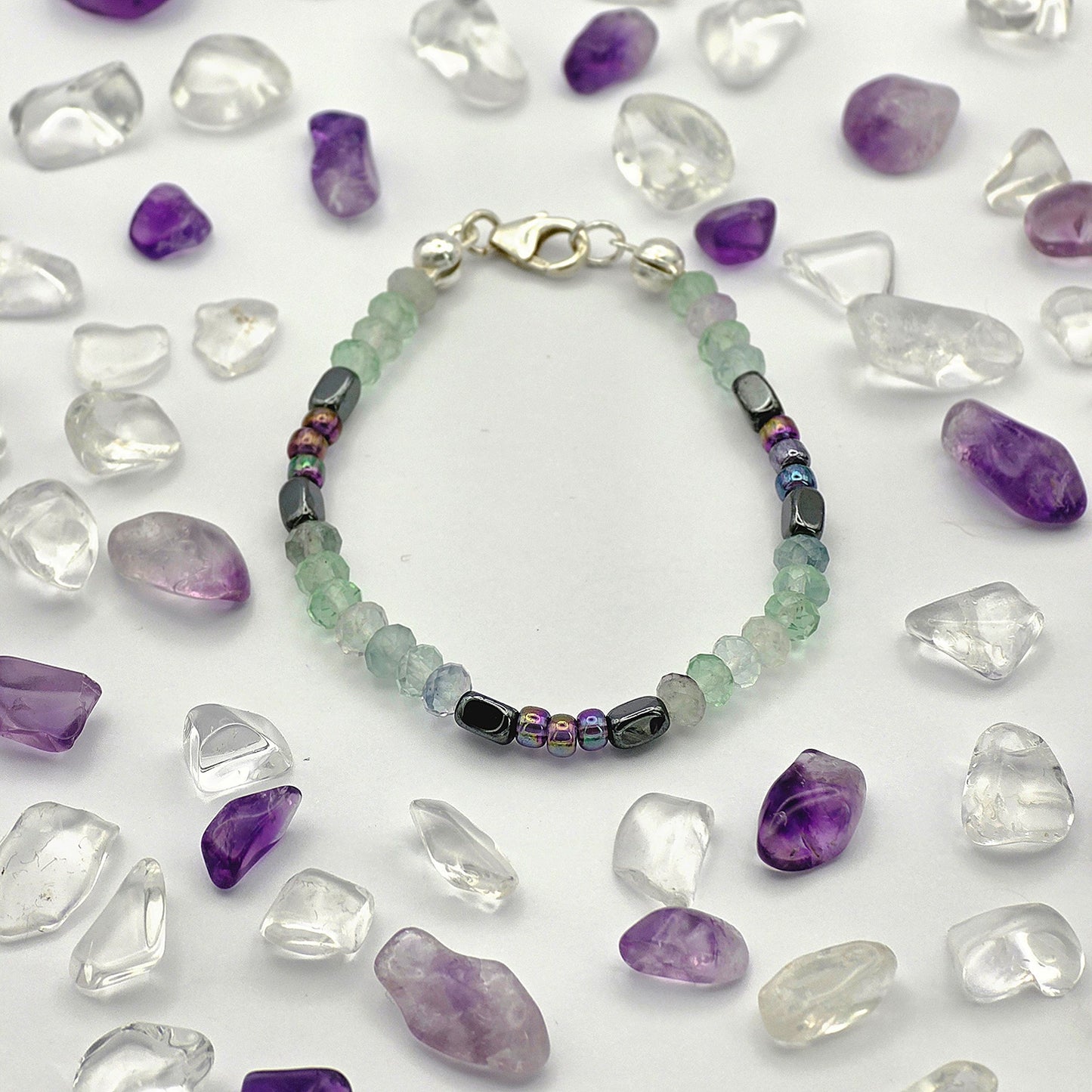 Kids Fluorit Energie Armband Leandra Kronenchakra