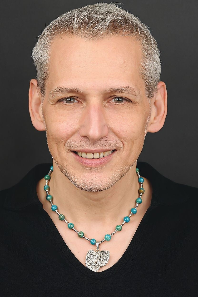 Atacama Opal Energie Kette mit Anhänger Adler Sterlingsilber 925er rhodiniert Halschakra