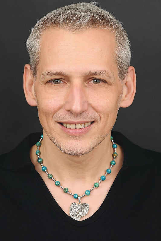 Atacama Opal Energie Kette mit Anhänger Adler Sterlingsilber 925er rhodiniert Halschakra