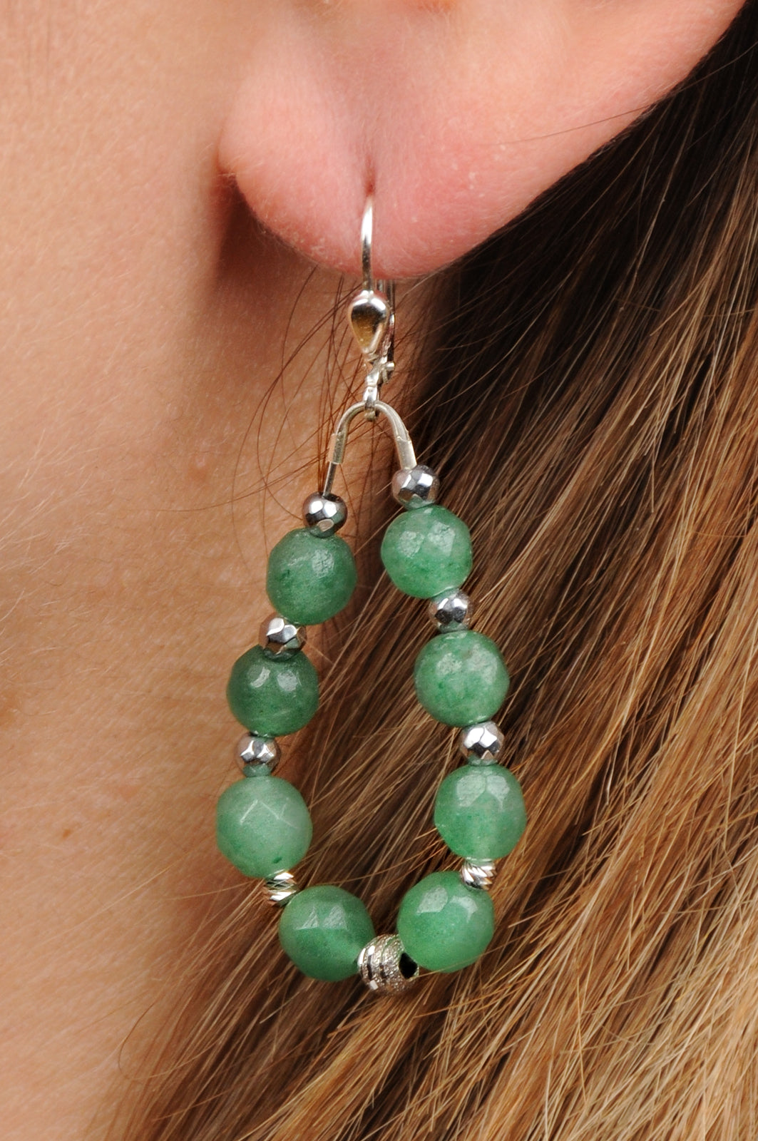 Aventurin Ohrring Herzchakra