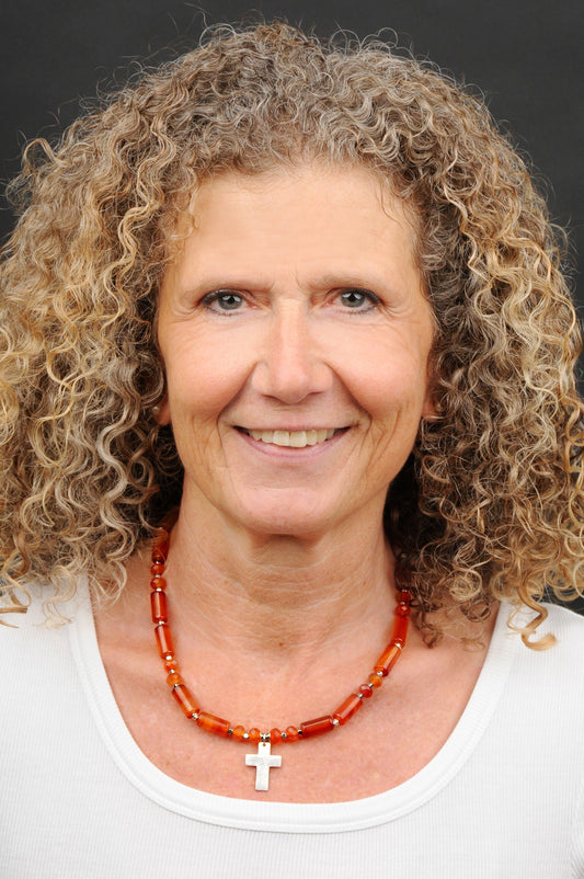 Karneol Energie Kette mit Kreuz silber 925er Sakralchakra