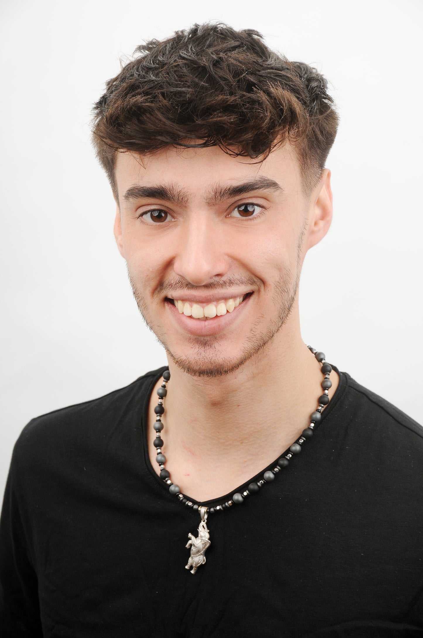 Turmalin Schörl Energie Kette mit Anhänger Elefant Sterlingsilber 925er rhodiniert Wurzelchakra