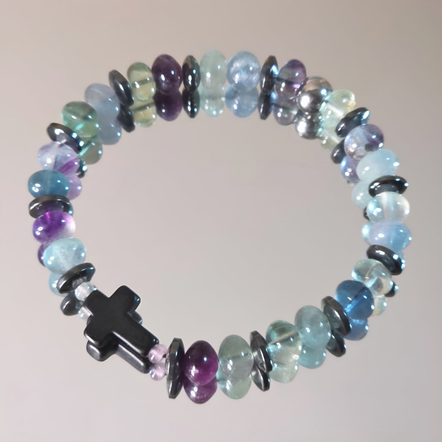 Fluorit Energie Armband Chamuel Kronenchakra