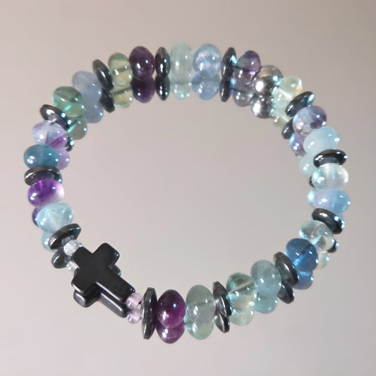 Fluorit Energie Armband Chamuel Kronenchakra