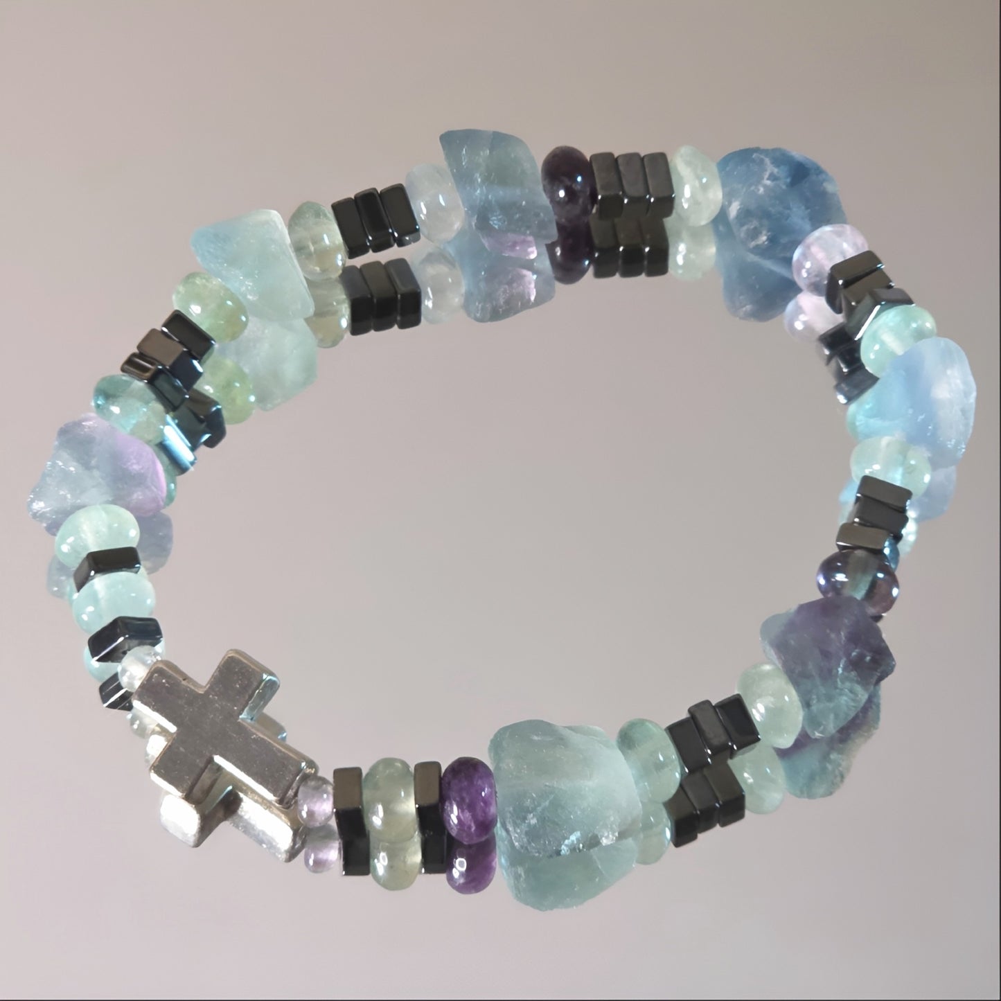 Fluorit Energie Armband Rikibiel Kronenchakra