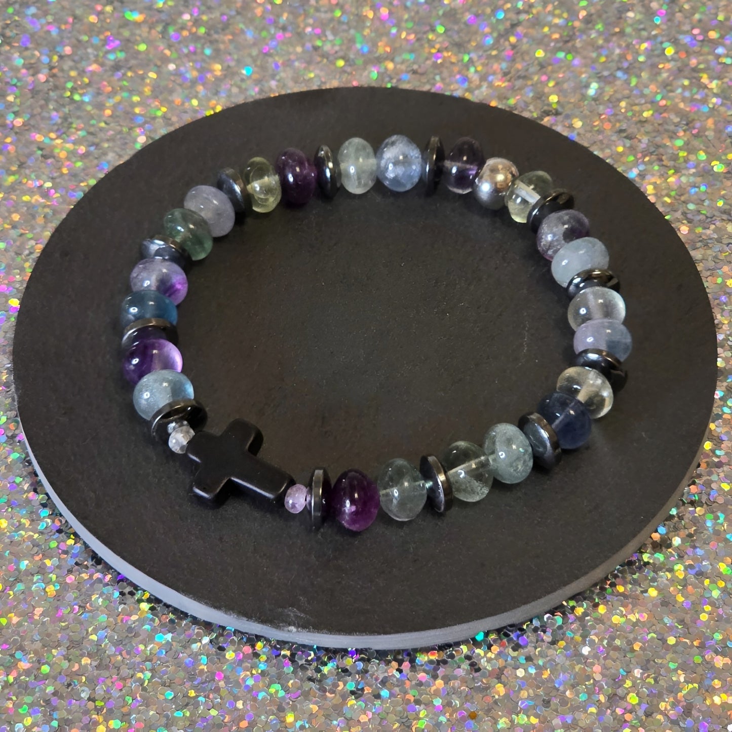 Fluorit Energie Armband Chamuel Kronenchakra