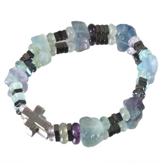 Fluorit Energie Armband Rikibiel Kronenchakra