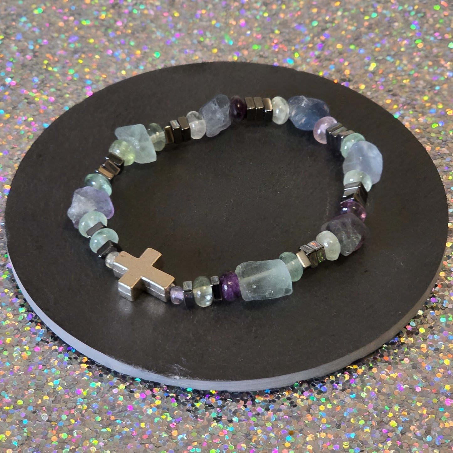 Fluorit Energie Armband Rikibiel Kronenchakra