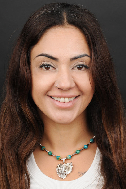 Atacama Opal Energie Kette mit Anhänger Adler Sterlingsilber 925er rhodiniert Halschakra