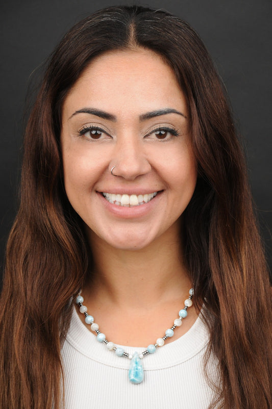 Larimar Energie Kette mit Stein Larimar Halschakra