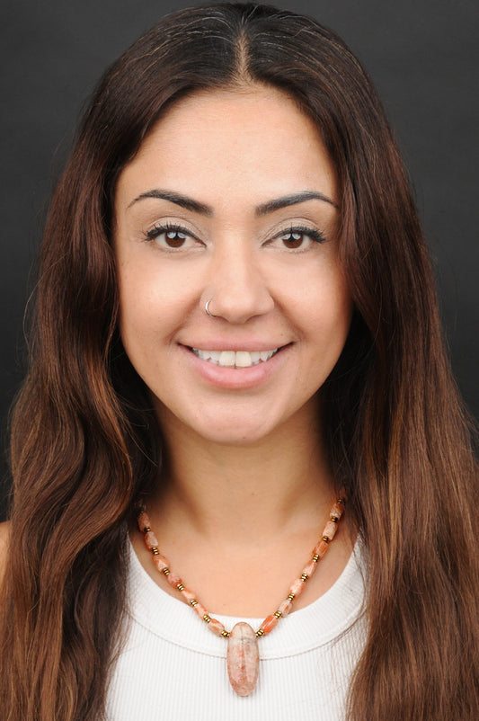 Sonnenstein Energie Kette mit Stein Sonnenstein Solarplexus Chakra