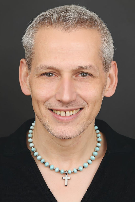 Larimar Energie Kette mit Kreuz Titan Stainless Steel von s. Oliver Halschakra