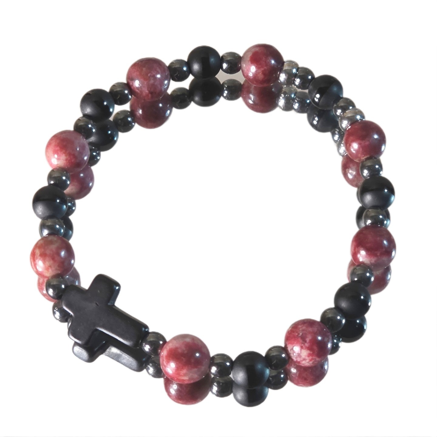 Norwegischer Thulit Energie Armband Nicole Herzchakra