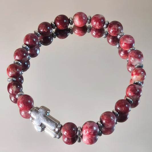 Norwegischer Thulit Energie Armband Whytney Herzchakra