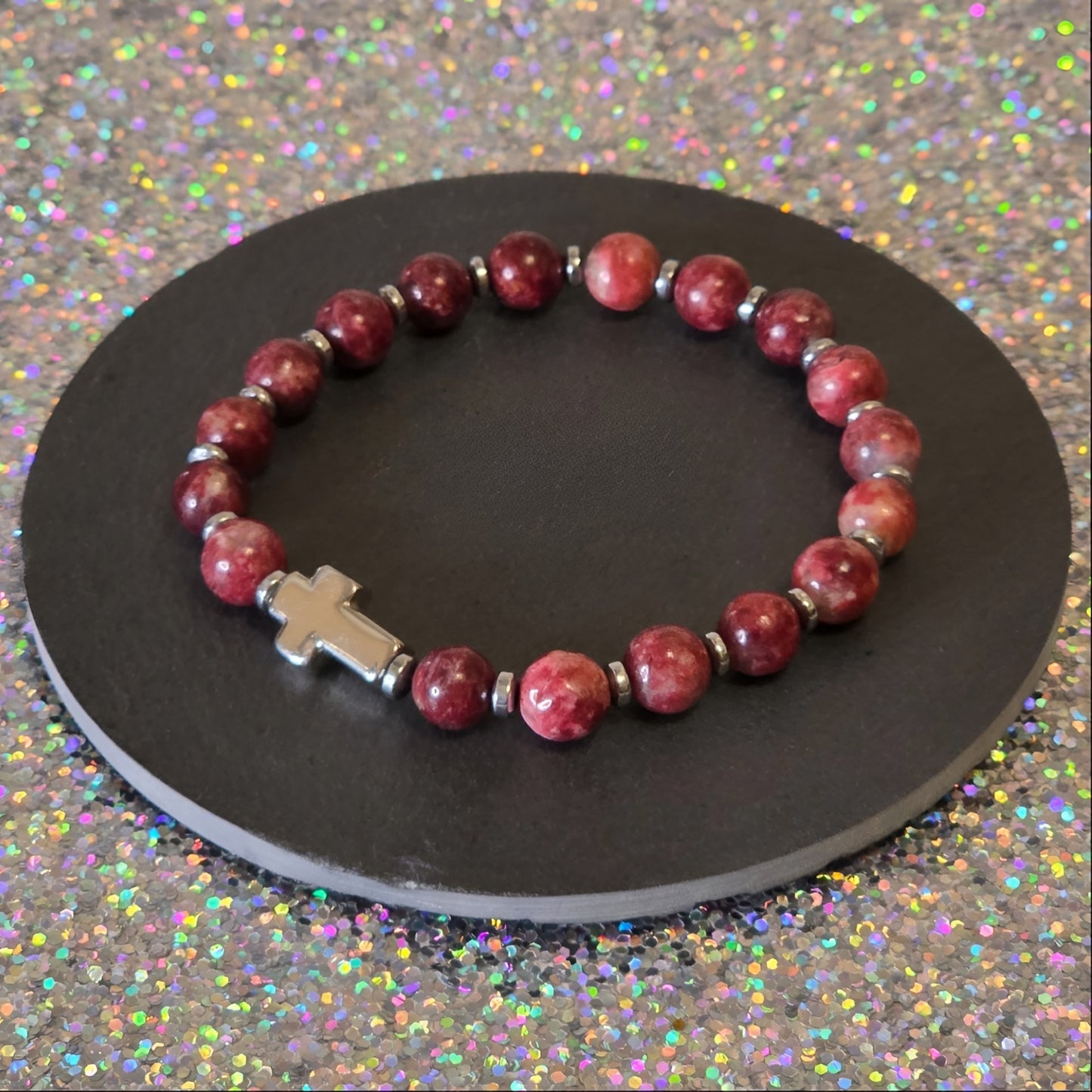 Norwegischer Thulit Energie Armband Whytney Herzchakra