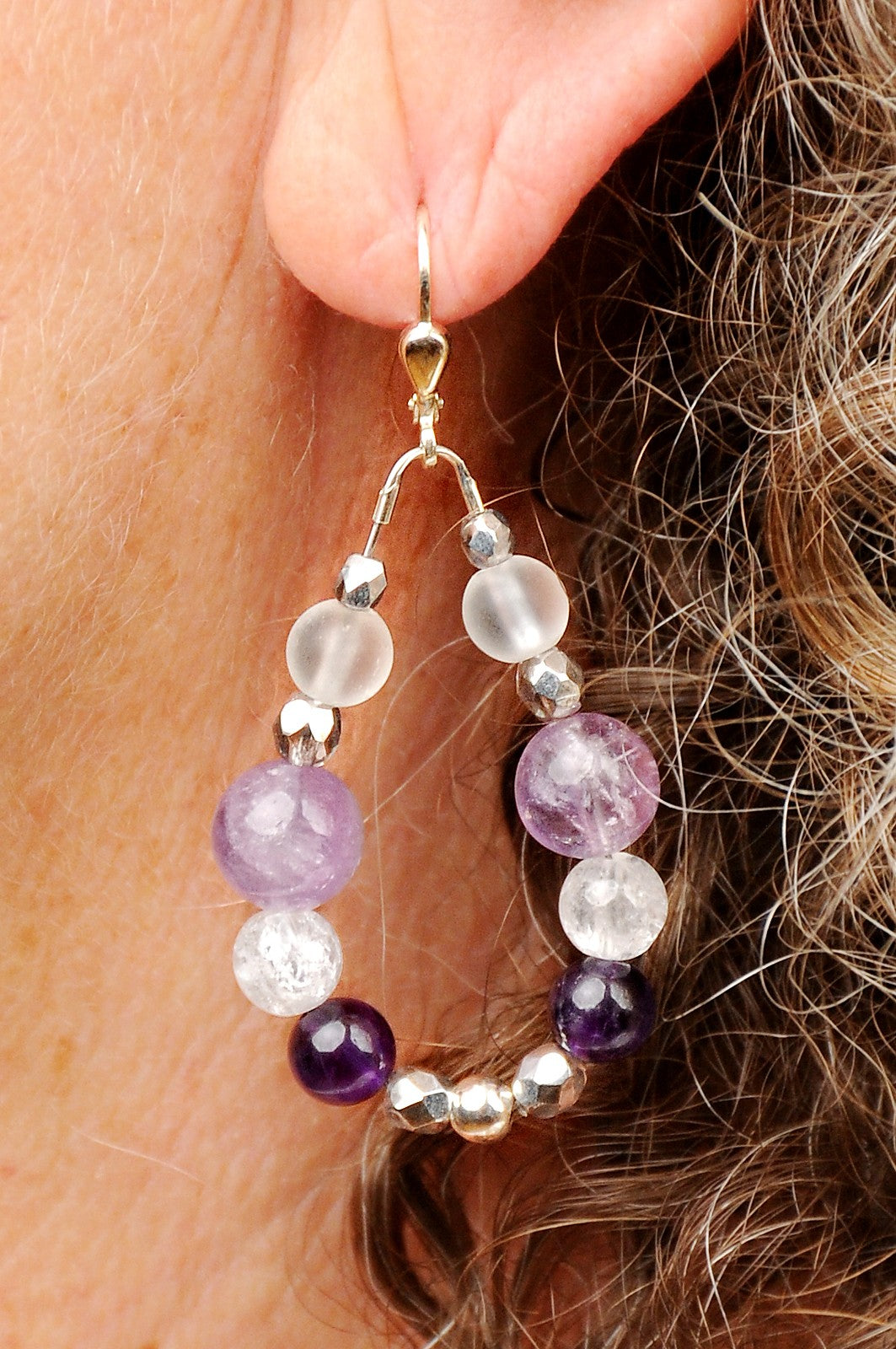 Amethyst Ohrring Kugel Stirnchakra