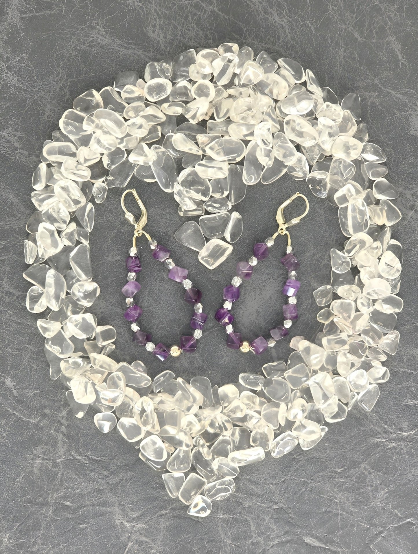 Amethyst Ohrring Würfel Stirnchakra