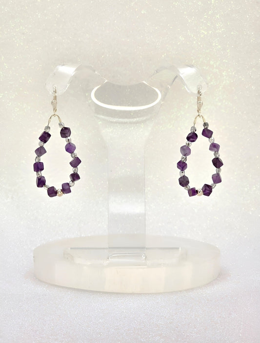 Amethyst Ohrring Würfel Stirnchakra