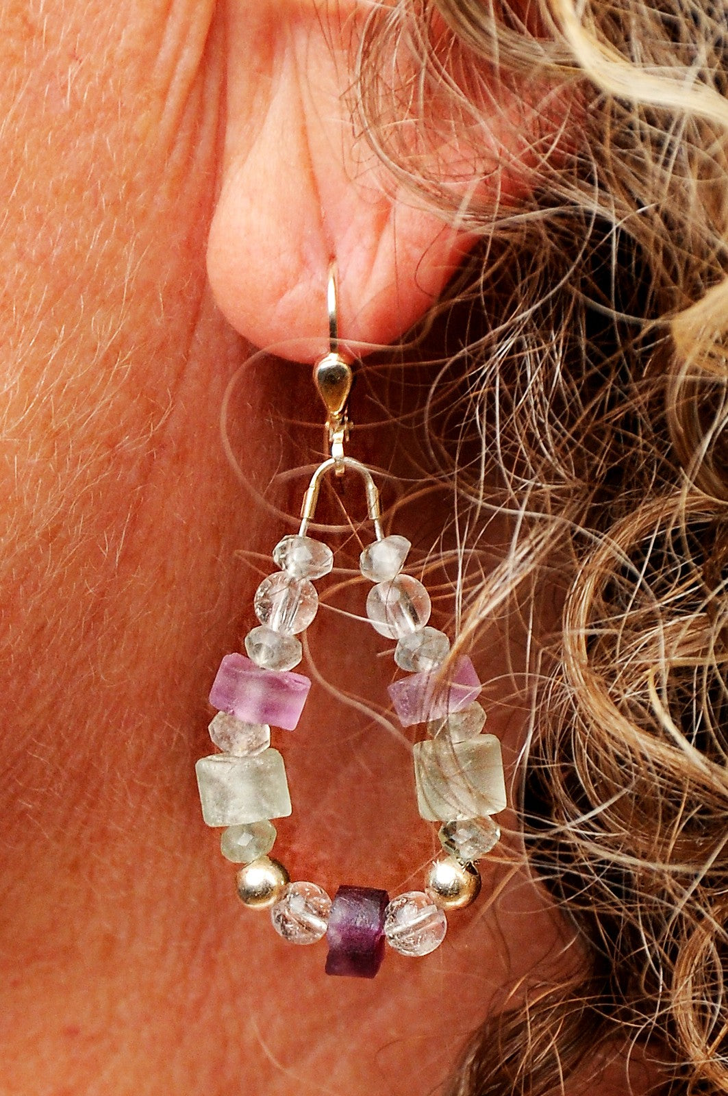 Fluorit Ohrring Kronenchakra