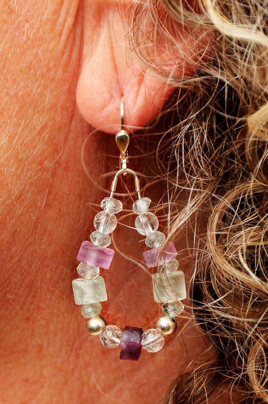 Fluorit Ohrring Kronenchakra