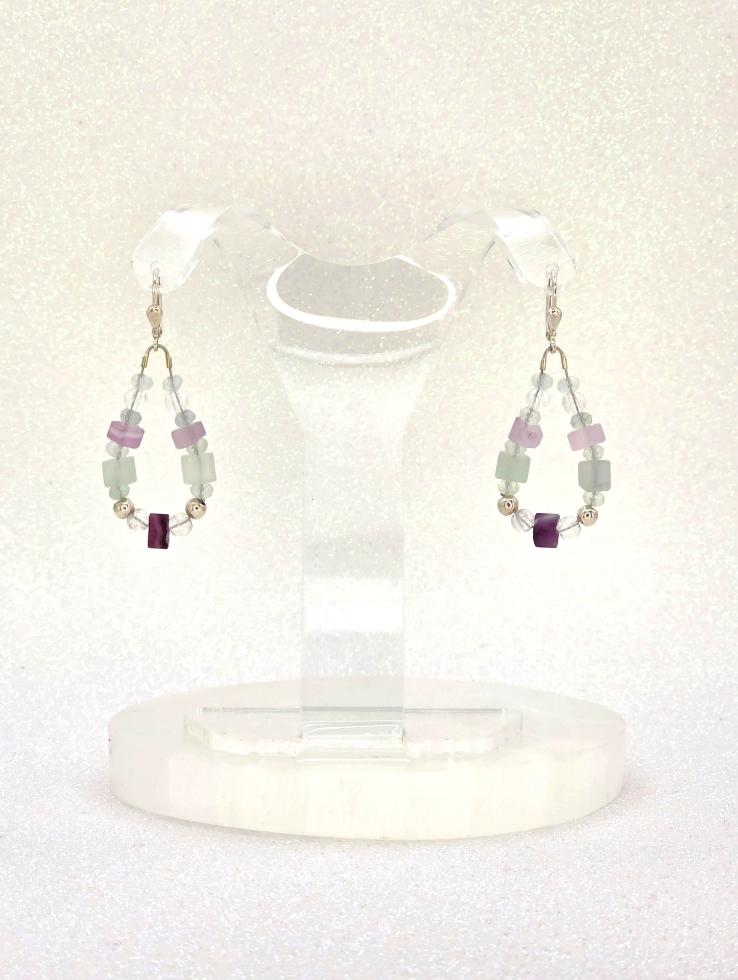 Fluorit Ohrring Kronenchakra