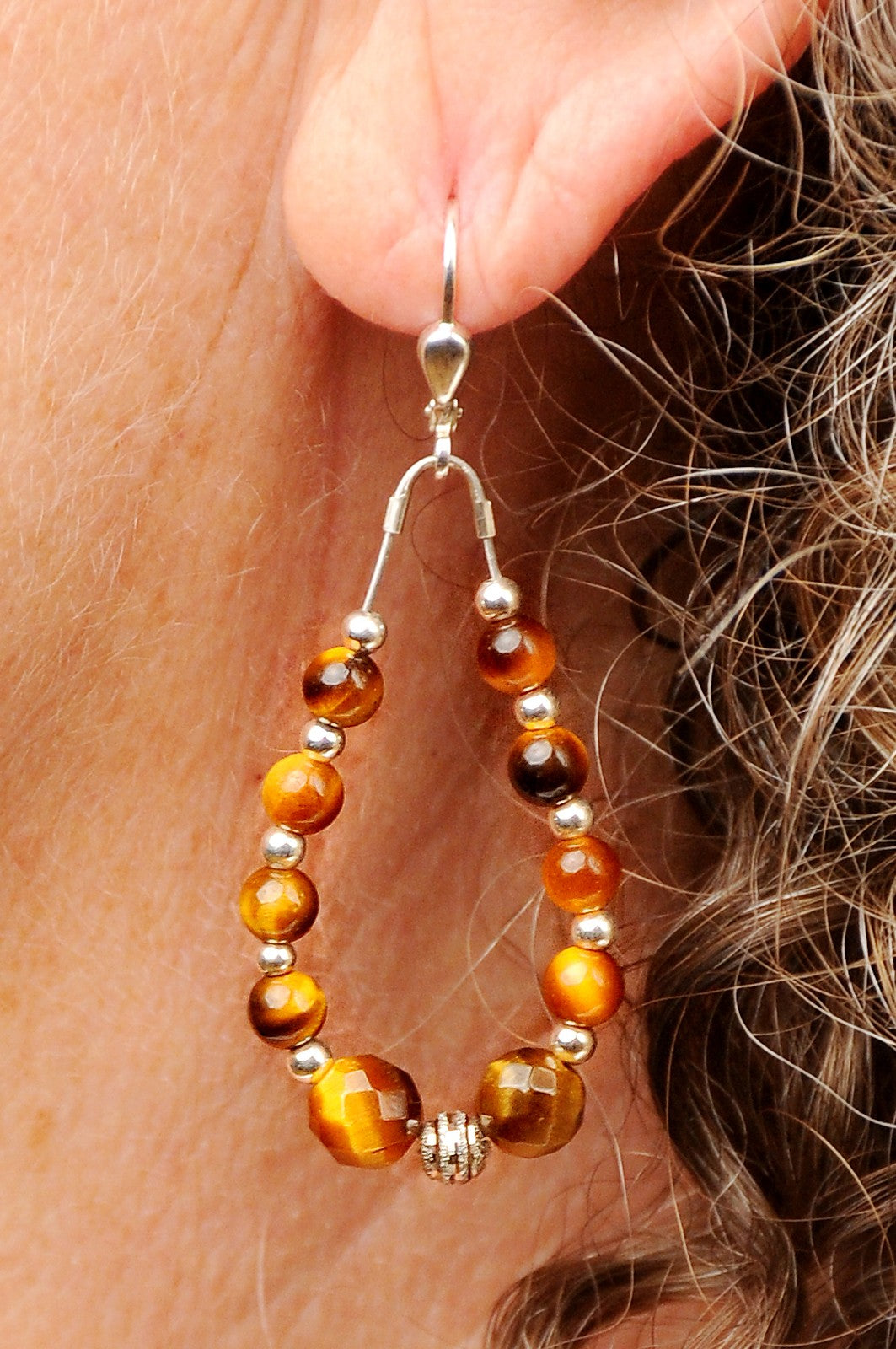 Tigerauge Ohrring Solarplexus Chakra