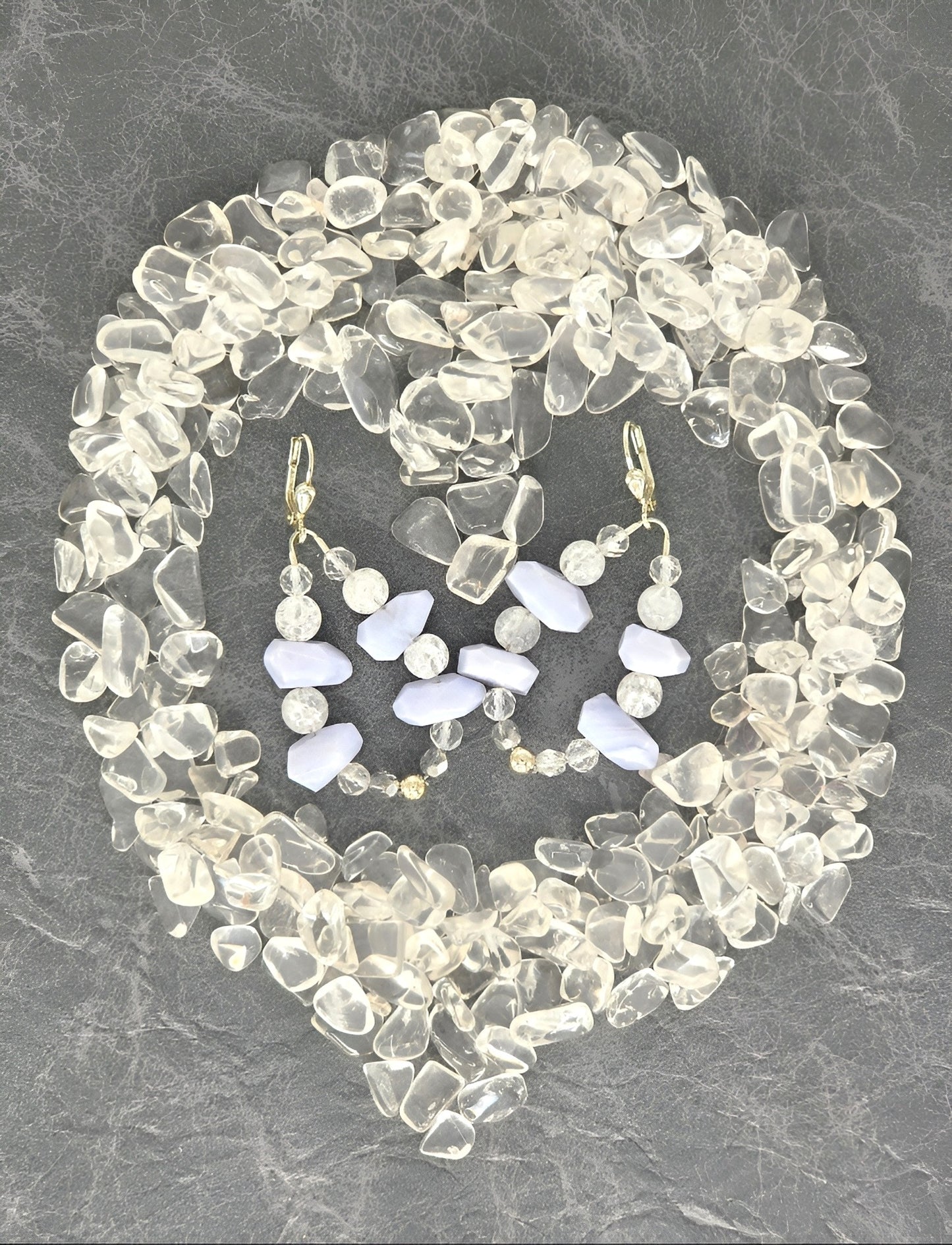 blauer Chalcedon Ohrring Halschakra