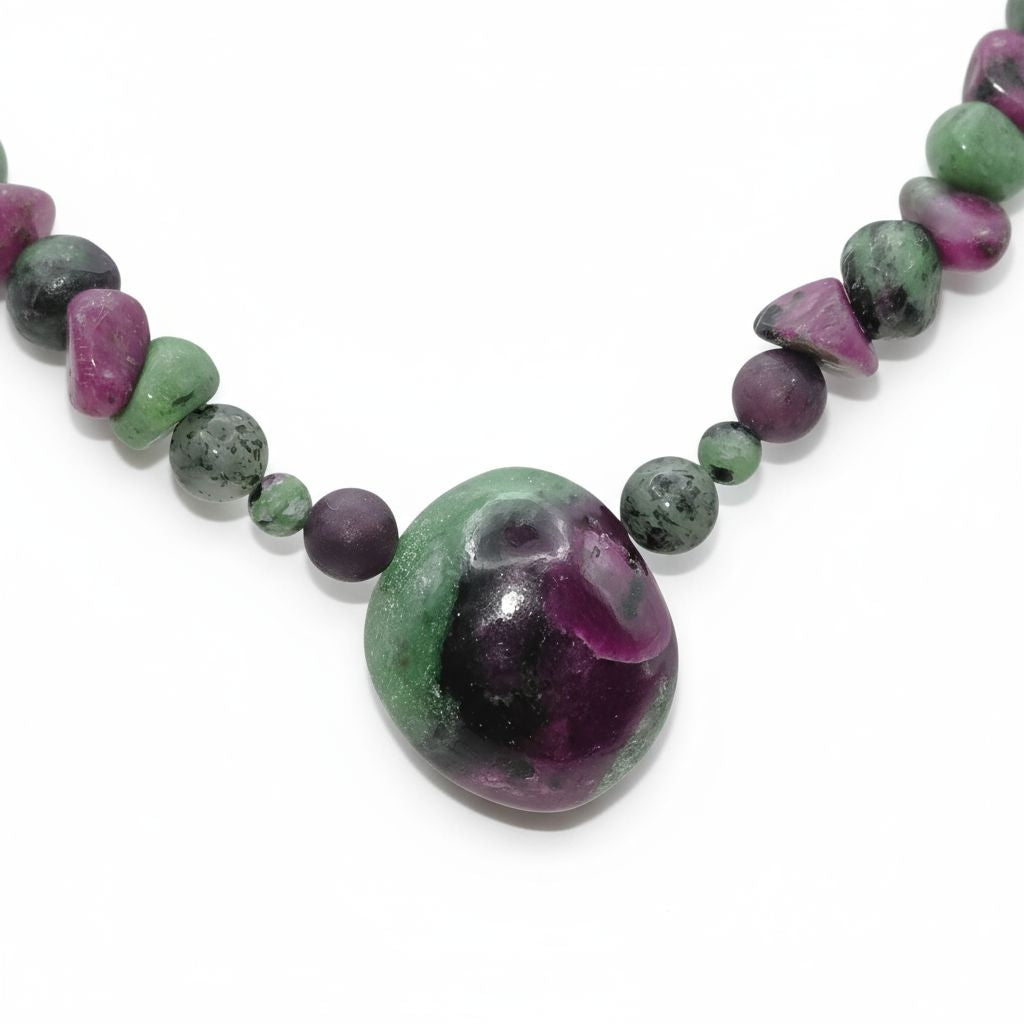 Rubin-Zoisit Energie Kette mit Stein Rubin-Zoisit Herzchakra