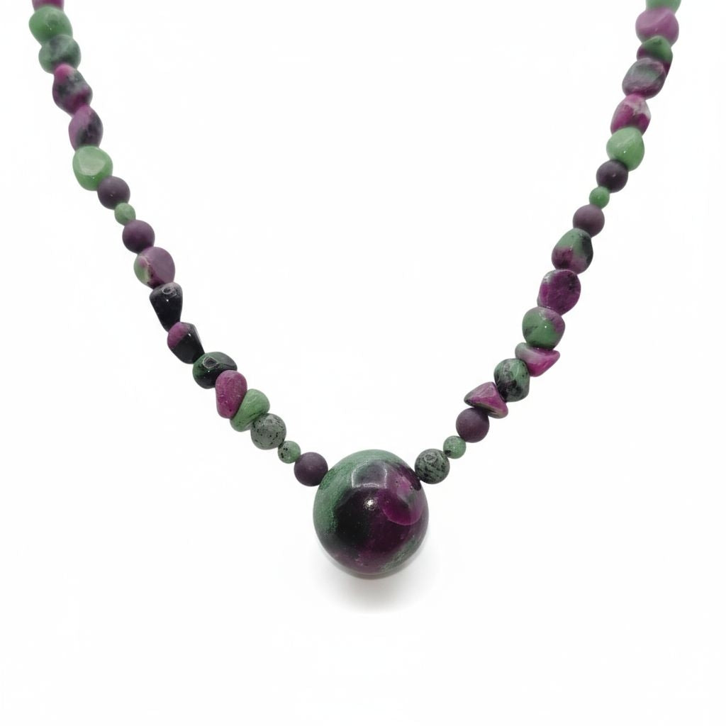 Rubin-Zoisit Energie Kette mit Stein Rubin-Zoisit Herzchakra