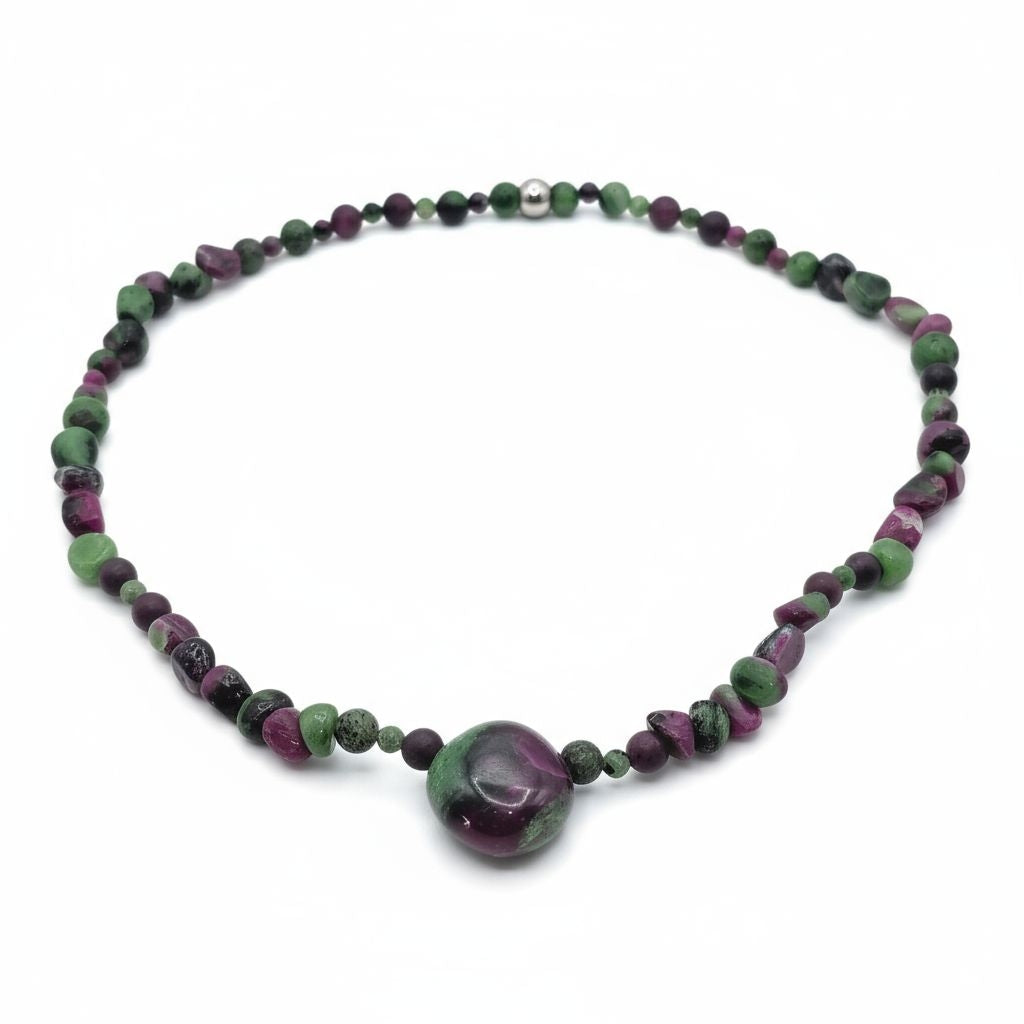 Rubin-Zoisit Energie Kette mit Stein Rubin-Zoisit Herzchakra