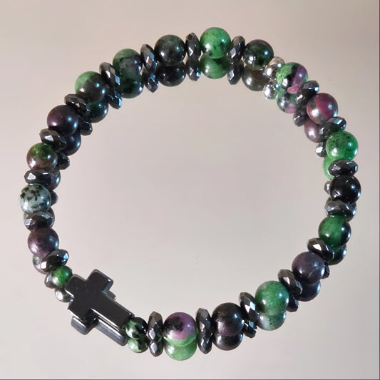 Rubin-Zoisit  Energie Armband Raphael Herzchakra