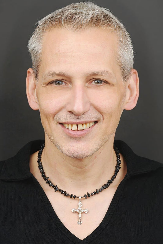 Schungit Energie Kette mit Kreuz Jesus Sterlingsilber 925er rhodiniert Wurzelchakra